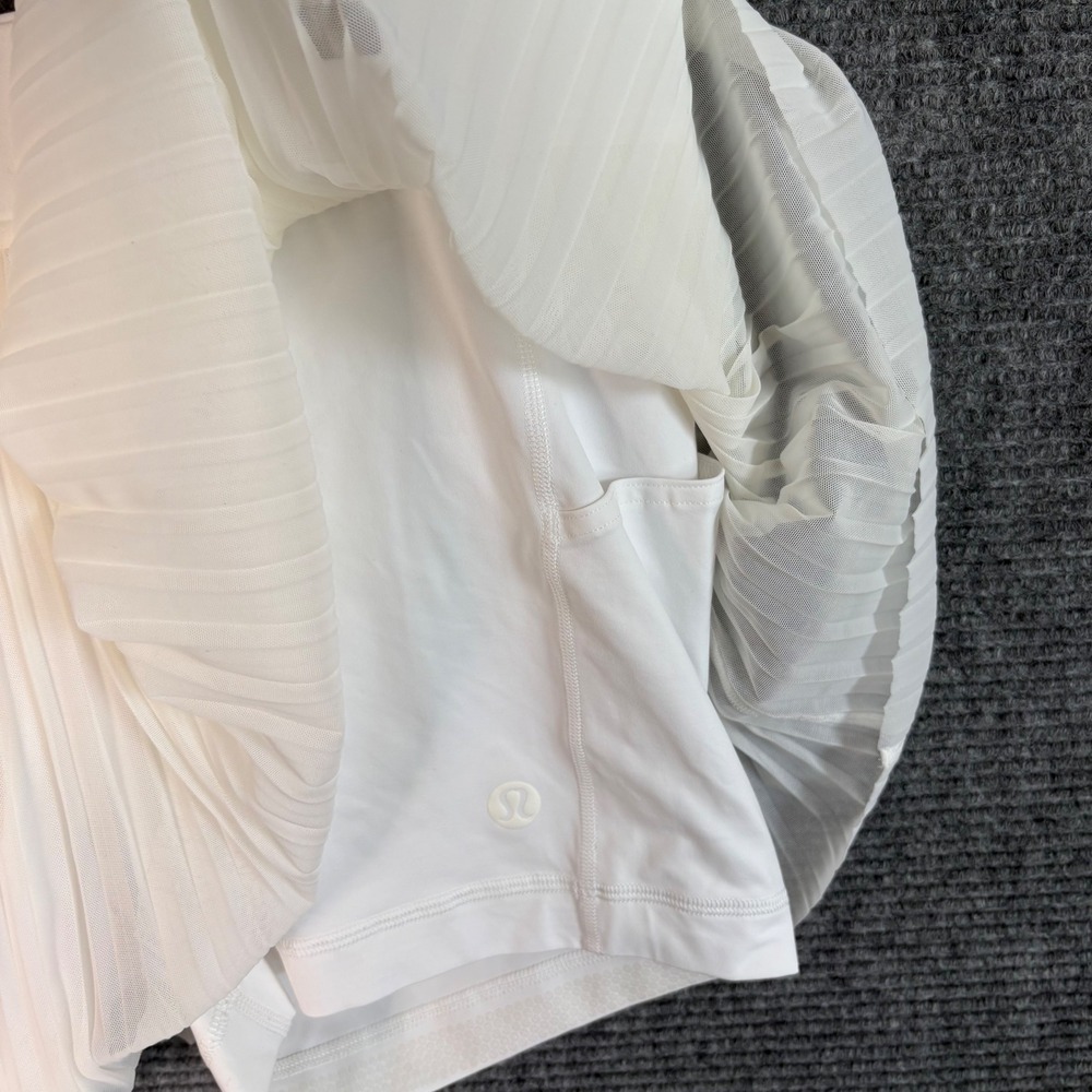 Lululemon White Pleated Tennis Skirt Built In Shorts Athletic Skort Size 14 - Picture 2 of 5